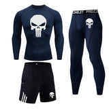 Compression sets Tracksuit Skull Mens Sport Jogging Suit