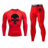 Compression sets Tracksuit Skull Mens Sport Jogging Suit
