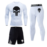 Compression sets Tracksuit Skull Mens Sport Jogging Suit