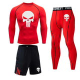 Compression sets Tracksuit Skull Mens Sport Jogging Suit