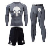 Compression sets Tracksuit Skull Mens Sport Jogging Suit