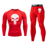 Compression sets Tracksuit Skull Mens Sport Jogging Suit