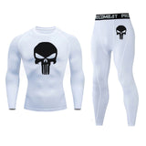 Compression sets Tracksuit Skull Mens Sport Jogging Suit
