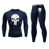 Compression sets Tracksuit Skull Mens Sport Jogging Suit