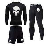Compression sets Tracksuit Skull Mens Sport Jogging Suit