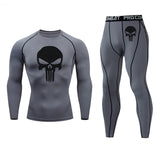 Compression sets Tracksuit Skull Mens Sport Jogging Suit