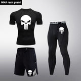 Compression sets Tracksuit Skull Mens Sport Jogging Suit