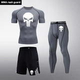 Compression sets Tracksuit Skull Mens Sport Jogging Suit