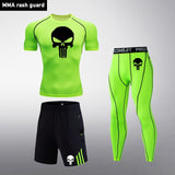 Compression sets Tracksuit Skull Mens Sport Jogging Suit