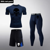 Compression sets Tracksuit Skull Mens Sport Jogging Suit