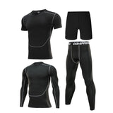 4pcs / set Men's Tracksuit Sport Suit Gym Fitness