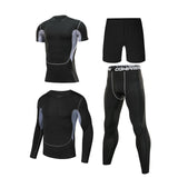 4pcs / set Men's Tracksuit Sport Suit Gym Fitness