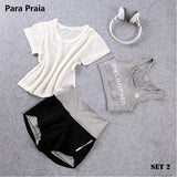 High Waist Three Piece Yoga Set Sportswear