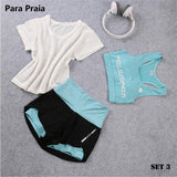 High Waist Three Piece Yoga Set Sportswear