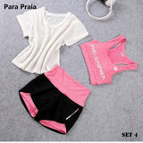 High Waist Three Piece Yoga Set Sportswear
