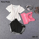 High Waist Three Piece Yoga Set Sportswear