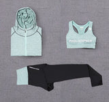 Women Yoga 5 Pieces Set Outdoor Gym Clothing