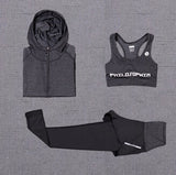 Women Yoga 5 Pieces Set Outdoor Gym Clothing