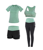 Women Yoga 5 Pieces Set Outdoor Gym Clothing