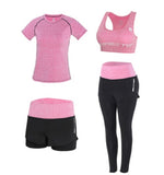 Women Yoga 5 Pieces Set Outdoor Gym Clothing