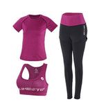Women Yoga 5 Pieces Set Outdoor Gym Clothing