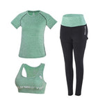Women Yoga 5 Pieces Set Outdoor Gym Clothing