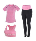 Women Yoga 5 Pieces Set Outdoor Gym Clothing