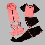 5 Piece Set Yoga For Women's Running Fitness